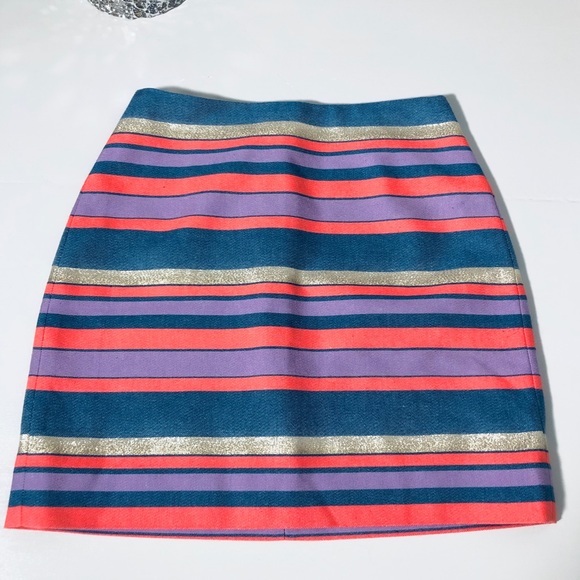 J. Crew Metallic Stripe Mini Skirt - Picture 2 of 6
